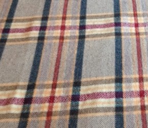 Grey red black check woven welsh blanket